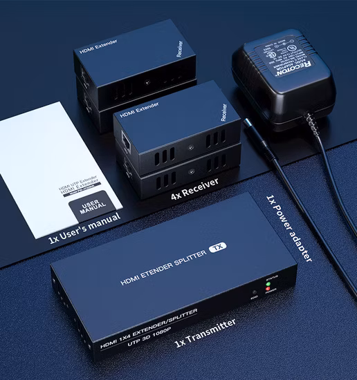 Mini Convertidor Vídeo 1 Entrada 4 Salida 3G HD SDI Splitter